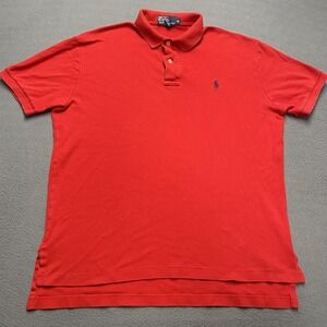 Polo Ralph Lauren Polo‎ Shirt Mens Medium Red Classic Pony Logo Cotton Golf